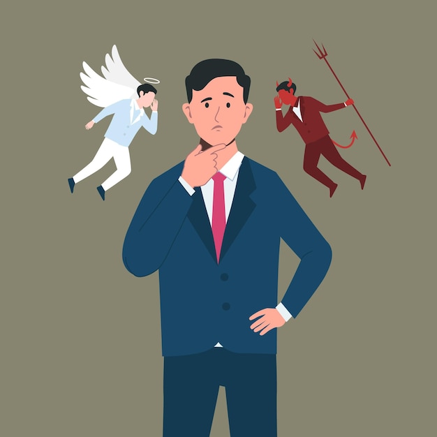 Free Vector angel or demon ethical dilemma