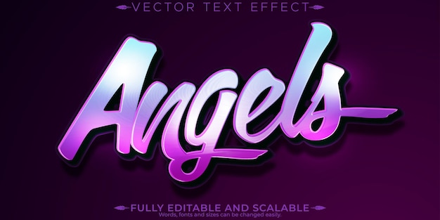 Free Vector angels editable text effect editable girls and heaven text style