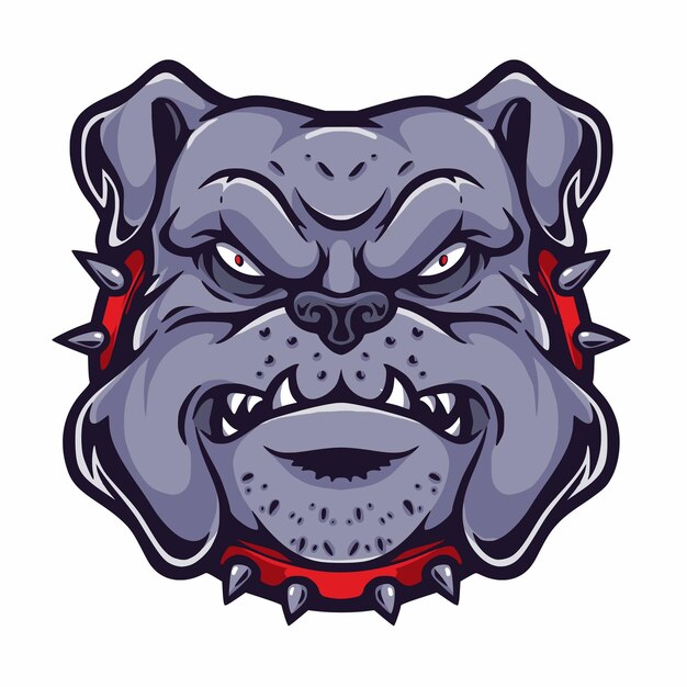 Anger bulldog head vector logo