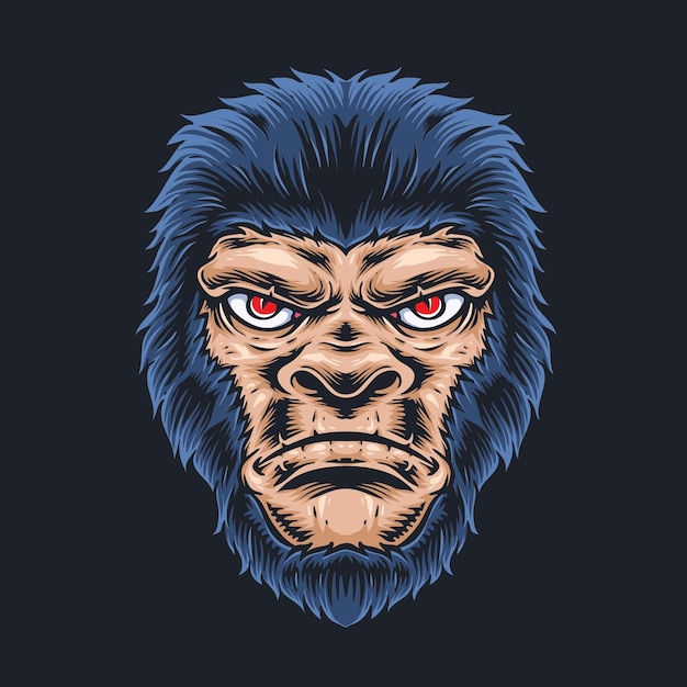 Anger gorilla head vector logo