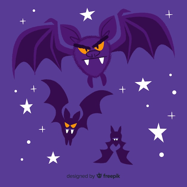 Angry bats flying in the night