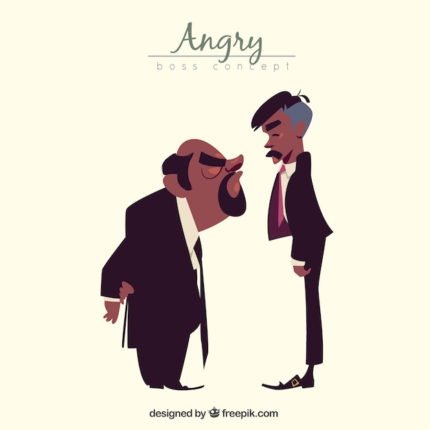 Angry boss with worker