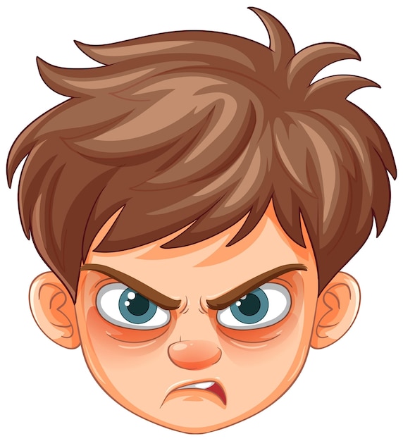 Angry Boy Cartoon Expression