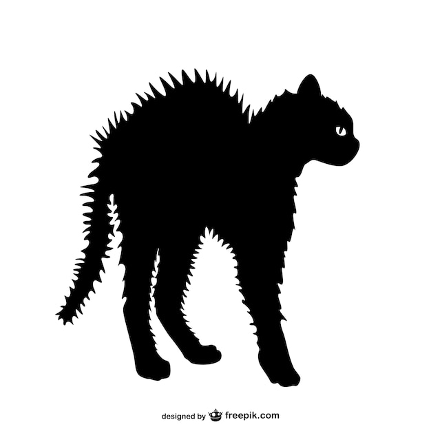 Free Vector angry cat silhouette