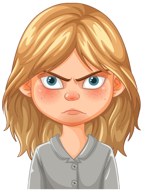 Free Vector angry girl with blonde hair