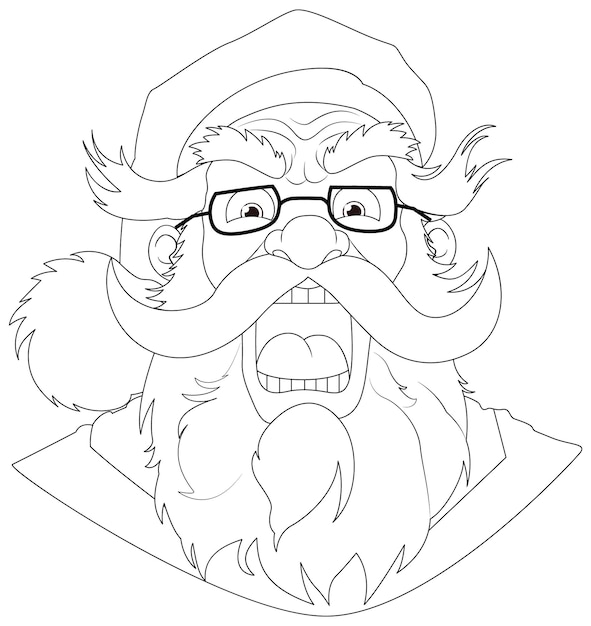 Free Vector angry old man with beard and mustache