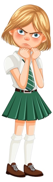 Free Vector angry schoolgirl in uniform