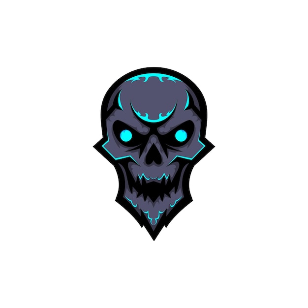 Free Vector angry skull logo e sport mascot