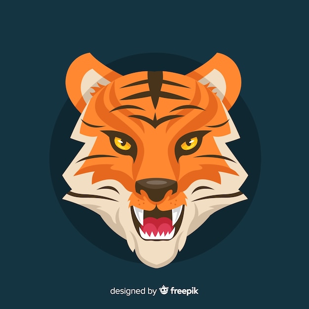 Free Vector angry tiger background