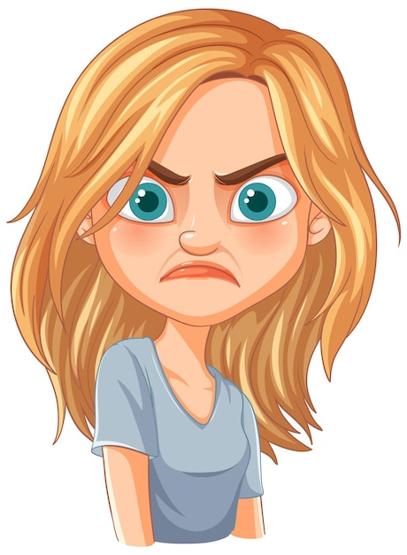 Angry Woman Cartoon Illustration