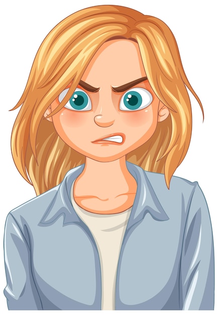 Free Vector angry woman with blonde hair