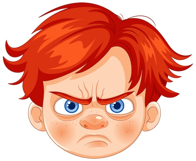 Angry Young Boy Cartoon Expression