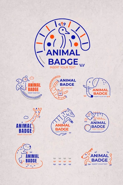 Free Vector animal badge design elements vector set