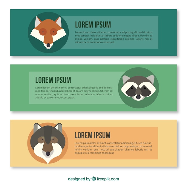 Free Vector animal banners template