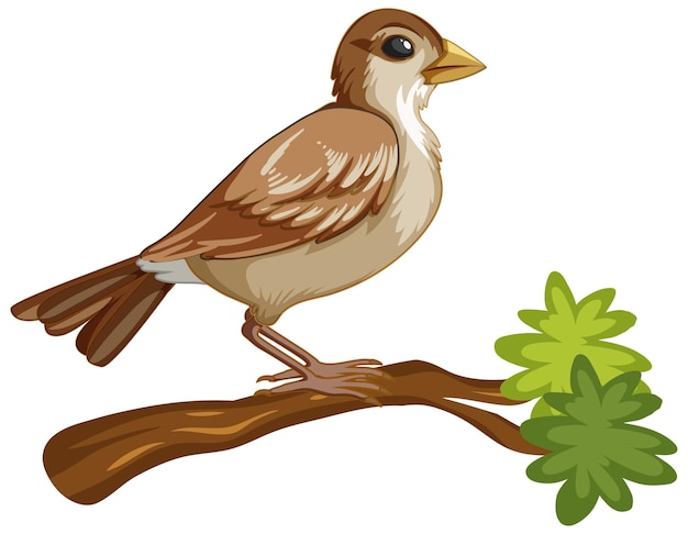 Free Vector animal cartoon character of a bird on white