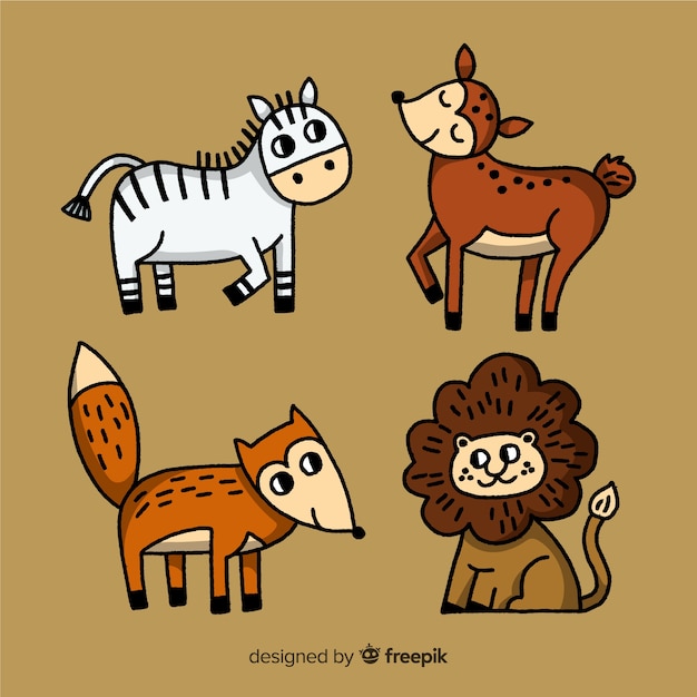 Animal collection in children's style