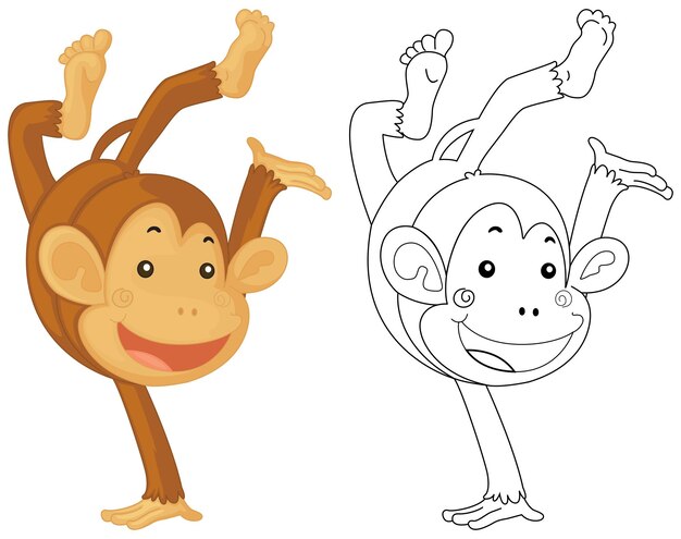 Animal doodle for little monkey