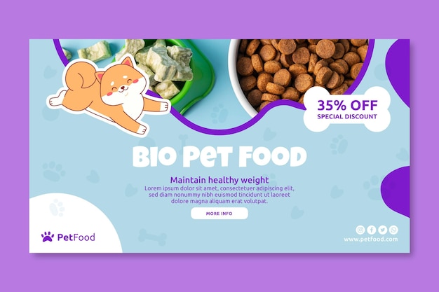 Free Vector animal food banner template