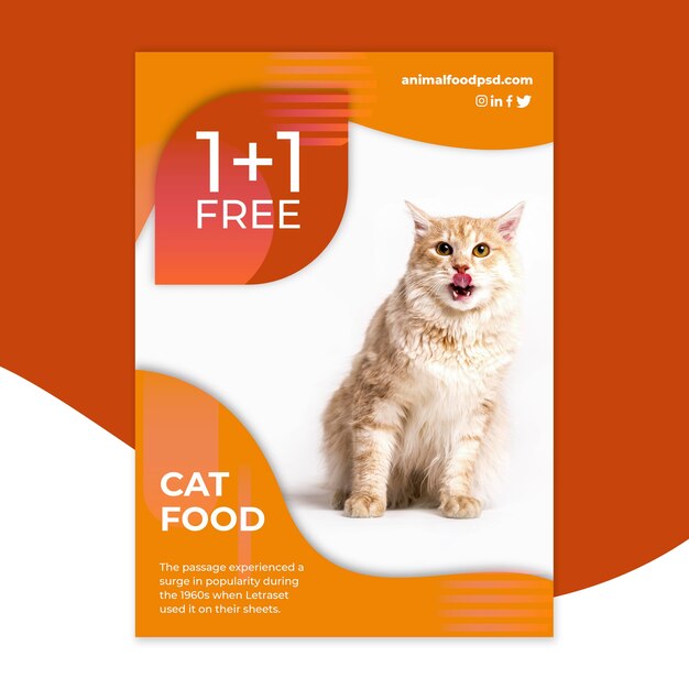 Animal food flyer template design