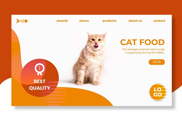 Animal food landing page template