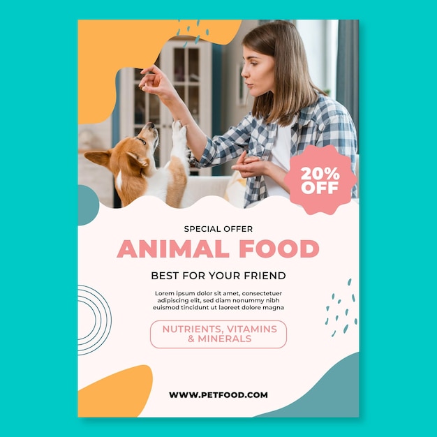 Free Vector animal food poster template