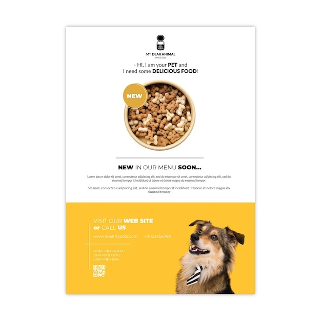 Animal food poster template