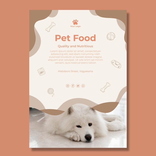 Animal food vertical flyer template