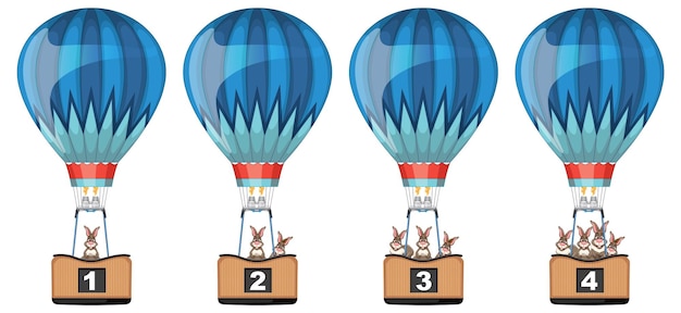 Free Vector animal friends in hot air balloons