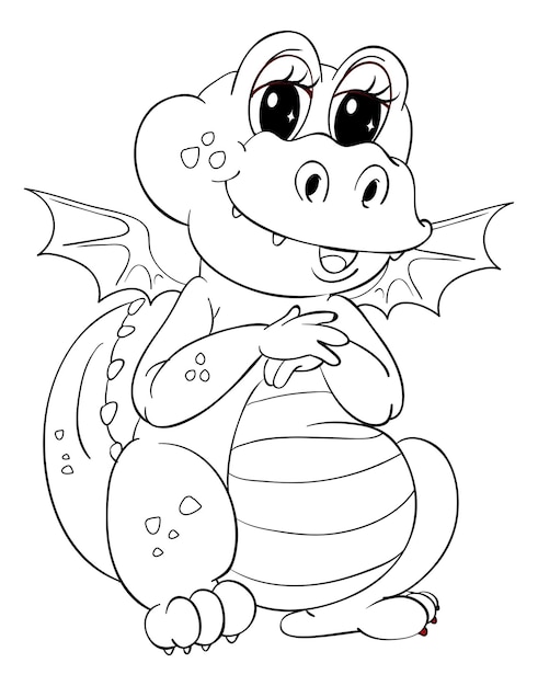 Free vector animal outline for cute dragon