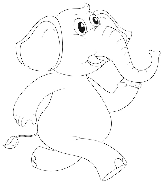 Animal outline for elephant running