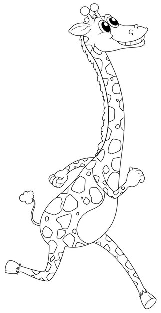 Animal outline for giraffe running