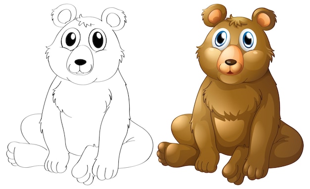 Free Vector animal outline for grizzle bear