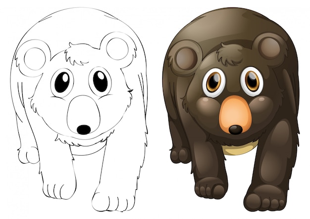 Animal outline for grizzly bear