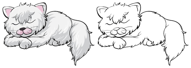 Animal outline for long hair cat