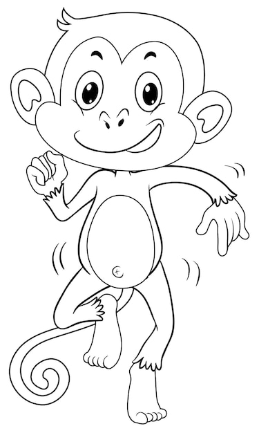 Animal outline for monkey dancing