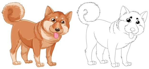 Animal outline for shiba dog