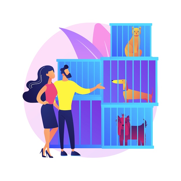 Free Vector animal shelter abstract concept   illustration. animal rescues, pet adoption process, pick a friend, saving from abuse, donation, shelter service, volunteer organization