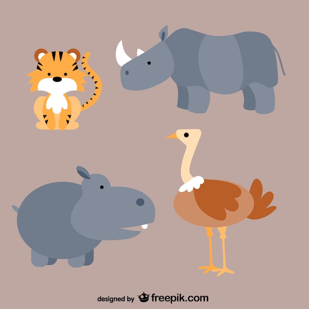 Free vector animals cartoons pack