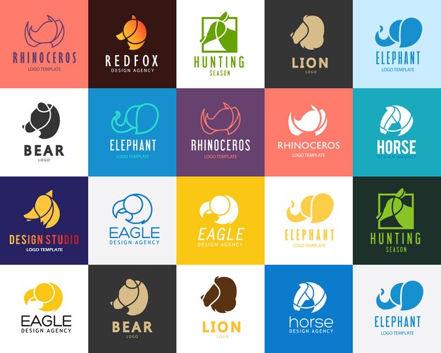 Animals logo set. 