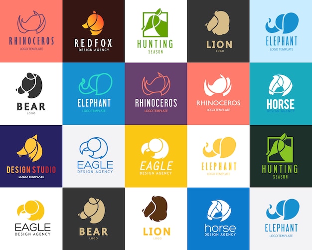 Animals logo set. 