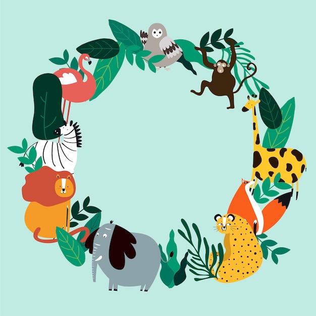 Animals theme template vector illustration