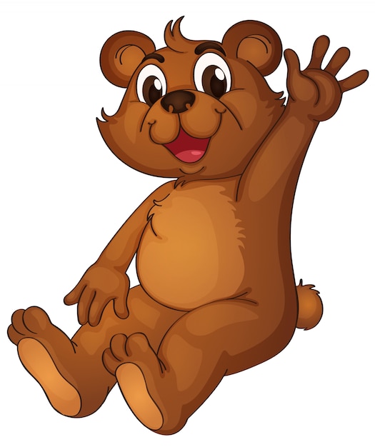 Free vector animated bear saying hello with its hand