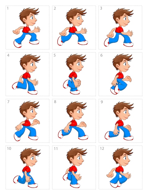 Free Vector animation of a child running