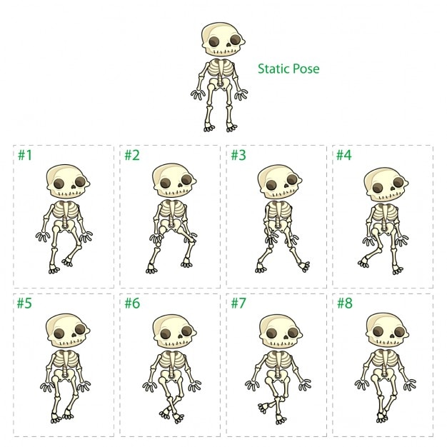 Free vector animation of skeleton