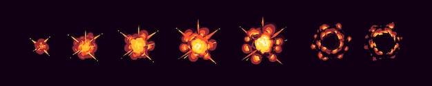 Animation sprite sheet of bomb explosion sequence