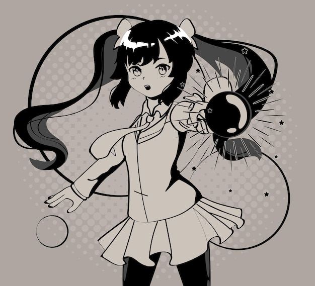 anime girl with balls comic design