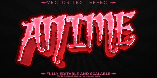 Free Vector anime text effect editable manga and japanese customizable font style