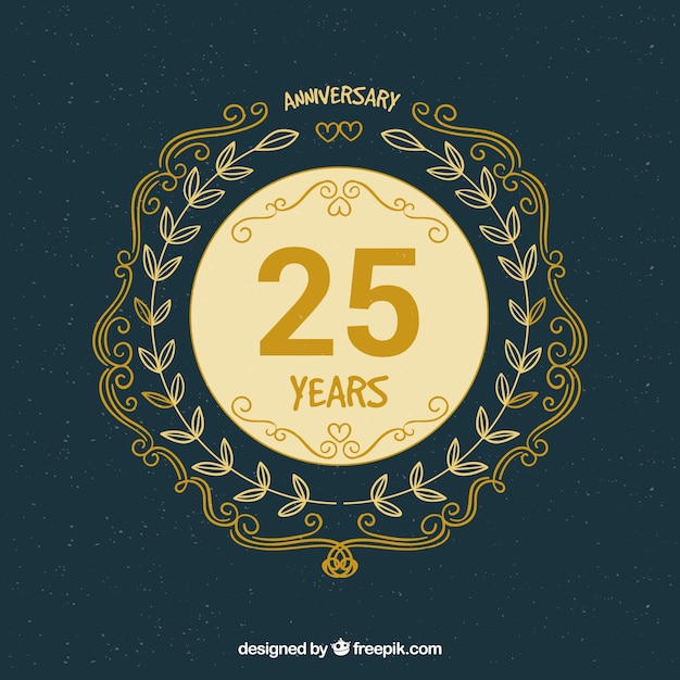 Free Vector anniversary template with ornaments 