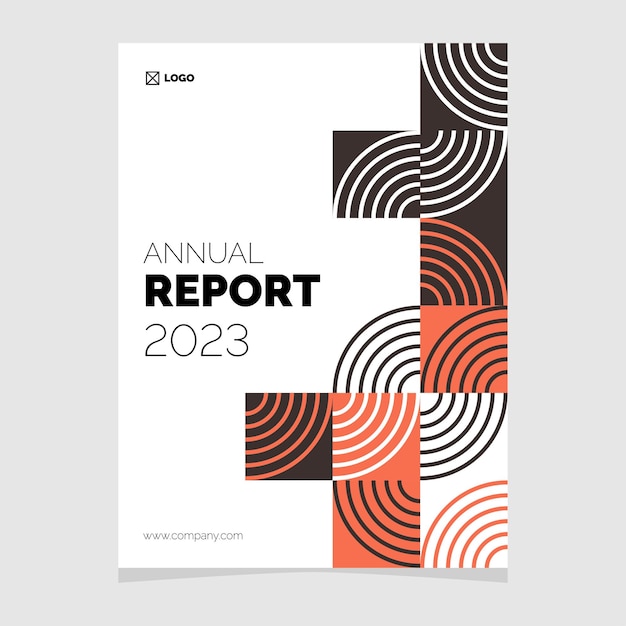 Free Vector annual report 2023 business brochure flyer template