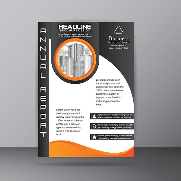 Free Vector annual report brochure template for corporate company purpose